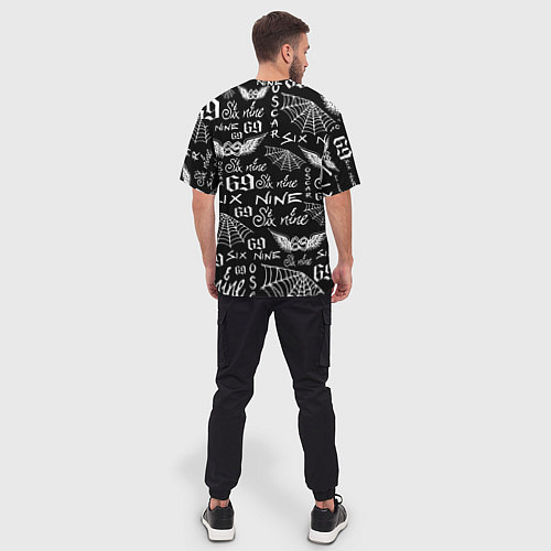 Мужская футболка оверсайз 6IX9INE ТАТУИРОВКИ / 3D-принт – фото 4