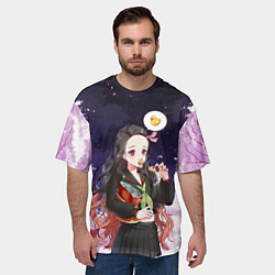 Футболка оверсайз мужская Незуко, цвет: 3D-принт — фото 2