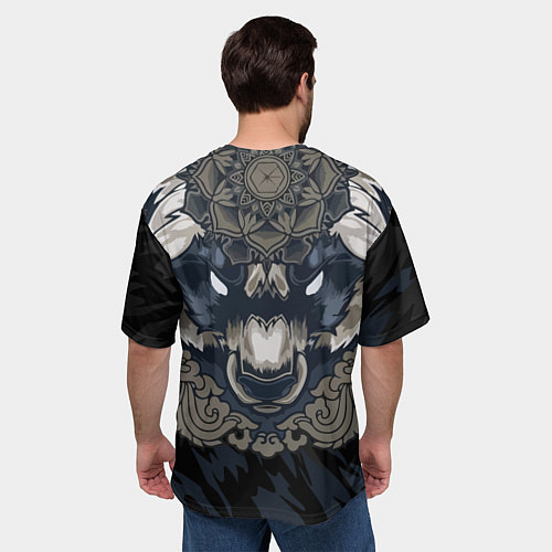 Мужская футболка оверсайз Зверь / 3D-принт – фото 4