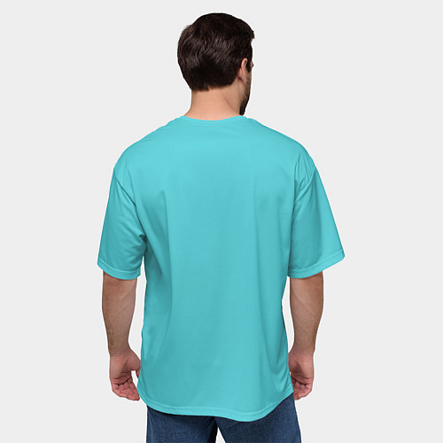 Мужская футболка оверсайз Бирюза / 3D-принт – фото 4