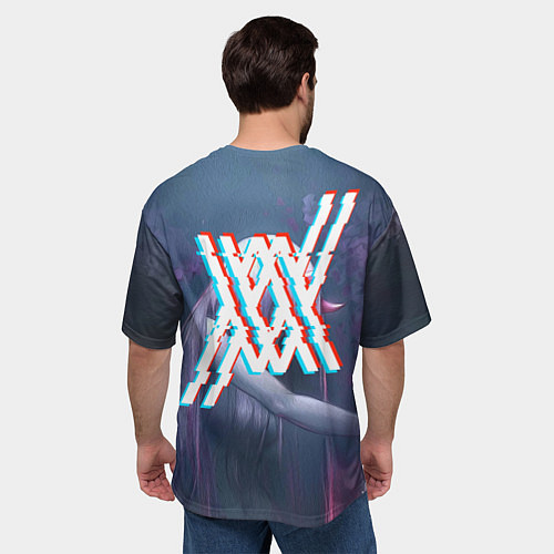 Мужская футболка оверсайз DARLING IN THE FRANXX / 3D-принт – фото 4