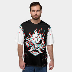 Футболка оверсайз мужская CYBERPUNK 2077 SAMURAI GLITCH, цвет: 3D-принт — фото 2