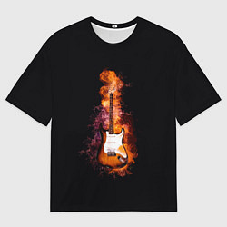 Мужская футболка оверсайз Огонь музыка