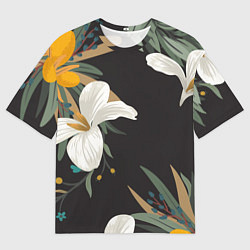 Мужская футболка оверсайз Цветочный арт