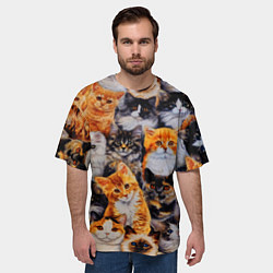 Футболка оверсайз мужская КОТЯТКИ, цвет: 3D-принт — фото 2