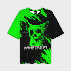 Футболка оверсайз мужская MINECRAFT CREEPER CAT, цвет: 3D-принт