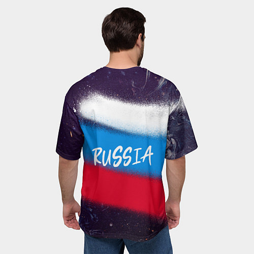 Мужская футболка оверсайз Russia Bear / 3D-принт – фото 4