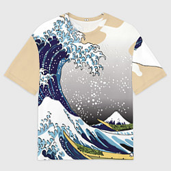 Мужская футболка оверсайз The great wave off kanagawa