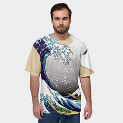 Футболка оверсайз мужская The great wave off kanagawa, цвет: 3D-принт — фото 2