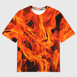 Мужская футболка оверсайз ОГОНЬ