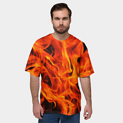 Футболка оверсайз мужская ОГОНЬ, цвет: 3D-принт — фото 2