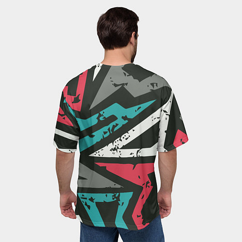 Мужская футболка оверсайз Geometric Abstraction / 3D-принт – фото 4