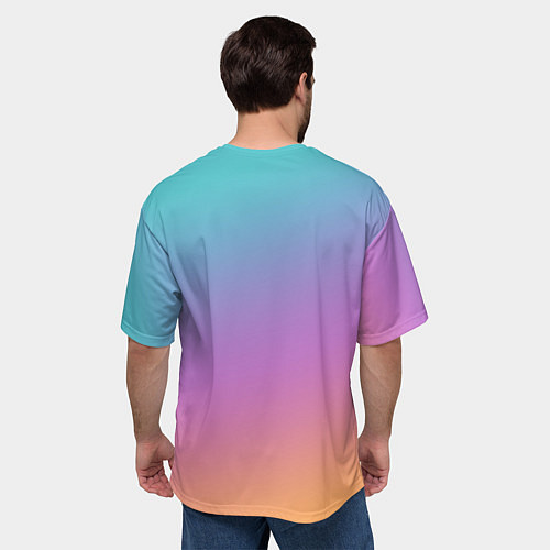 Мужская футболка оверсайз Градиент / 3D-принт – фото 4