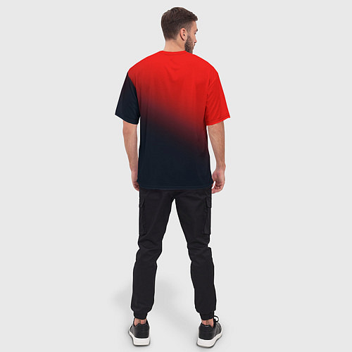 Мужская футболка оверсайз RED / 3D-принт – фото 4