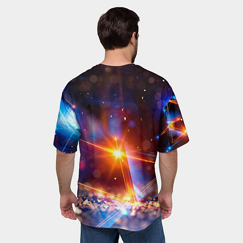 Мужская футболка оверсайз Geometry light / 3D-принт – фото 4