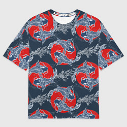 Футболка оверсайз мужская Japanese carp, цвет: 3D-принт