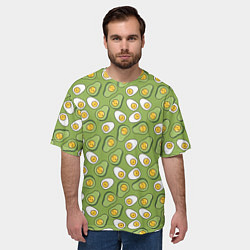 Футболка оверсайз мужская Avocado and Eggs, цвет: 3D-принт — фото 2
