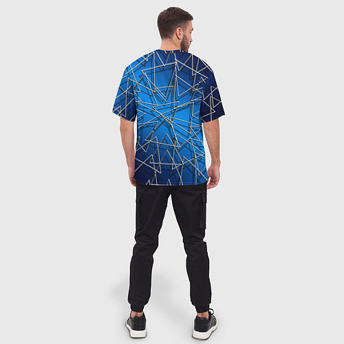 Мужская футболка оверсайз Треугольники / 3D-принт – фото 4