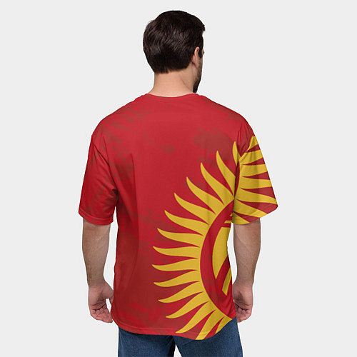 Мужская футболка оверсайз Киргизия / 3D-принт – фото 4