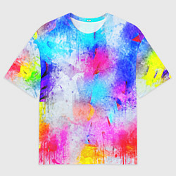 Футболка оверсайз мужская НЕОНОВЫЕ ПОТЕРТОСТИ, цвет: 3D-принт