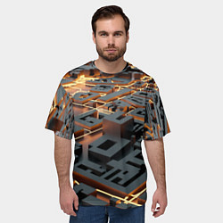 Футболка оверсайз мужская 3D абстрактная схема, цвет: 3D-принт — фото 2