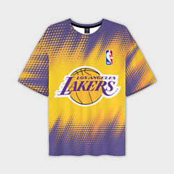 Футболка оверсайз мужская Los Angeles Lakers, цвет: 3D-принт