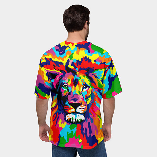 Мужская футболка оверсайз Лев Artistic Art / 3D-принт – фото 4