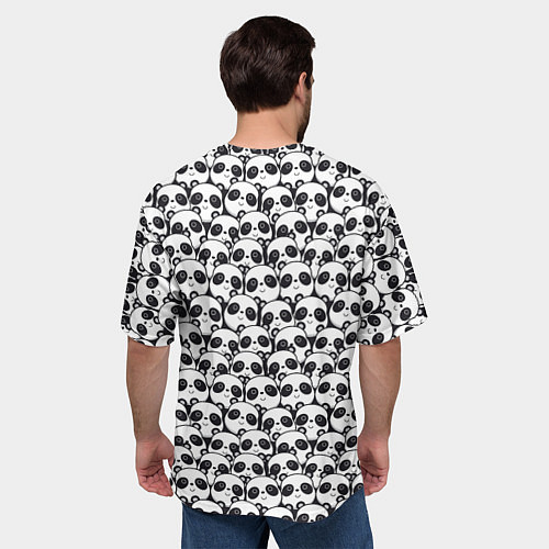 Мужская футболка оверсайз ПАНДЫ / 3D-принт – фото 4