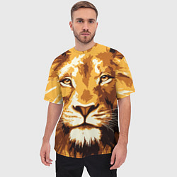 Футболка оверсайз мужская Взгляд льва, цвет: 3D-принт — фото 2