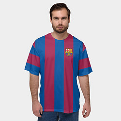 Футболка оверсайз мужская FC Barcelona 2021, цвет: 3D-принт — фото 2