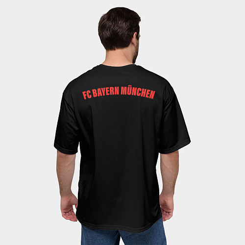 Мужская футболка оверсайз FC Bayern Munchen 20-21 - black / 3D-принт – фото 4
