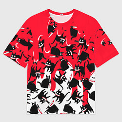 Футболка оверсайз мужская WHAT CAT, цвет: 3D-принт