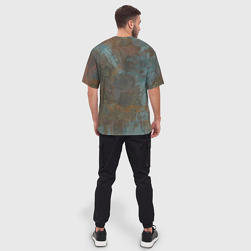 Мужская футболка оверсайз Rusty Metal / 3D-принт – фото 4
