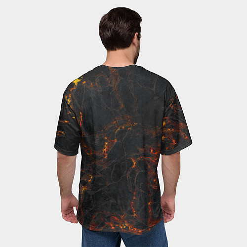 Мужская футболка оверсайз Лава / 3D-принт – фото 4