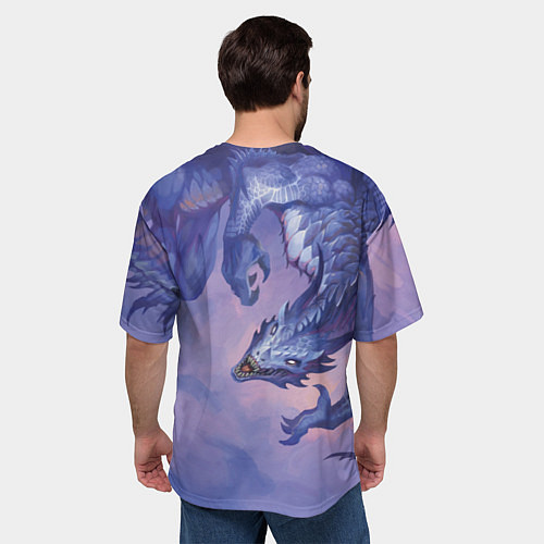 Мужская футболка оверсайз Дракон воды / 3D-принт – фото 4
