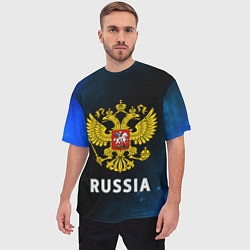 Футболка оверсайз мужская RUSSIA РОССИЯ, цвет: 3D-принт — фото 2