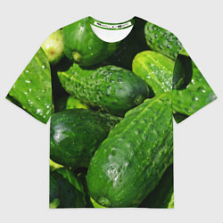 Футболка оверсайз мужская Огурцы, цвет: 3D-принт