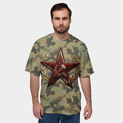 Футболка оверсайз мужская Советская звезда, цвет: 3D-принт — фото 2