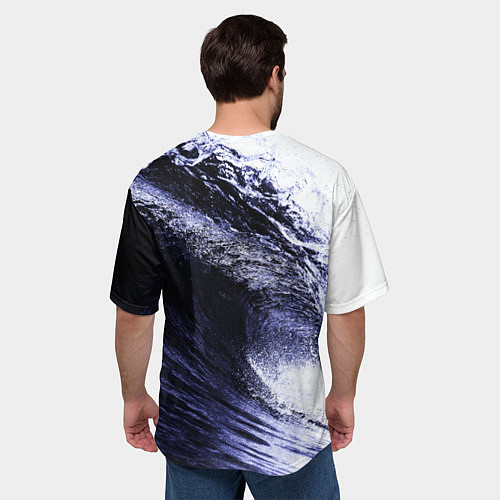 Мужская футболка оверсайз Волна / 3D-принт – фото 4