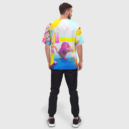 Мужская футболка оверсайз FALL GAYS ФОЛЛ ГАЙС / 3D-принт – фото 4