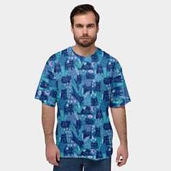 Футболка оверсайз мужская Коты, цвет: 3D-принт — фото 2