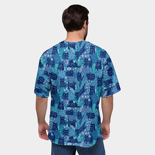 Мужская футболка оверсайз Коты / 3D-принт – фото 4