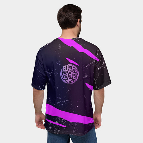 Мужская футболка оверсайз BTS / 3D-принт – фото 4