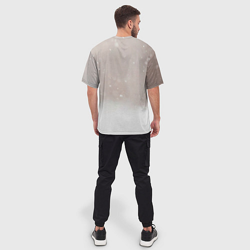 Мужская футболка оверсайз Лиса и снег / 3D-принт – фото 4