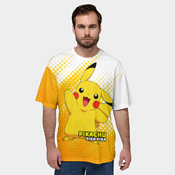 Футболка оверсайз мужская Pikachu Pika Pika, цвет: 3D-принт — фото 2