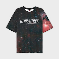 Мужская футболка оверсайз Startrek iron logo and space