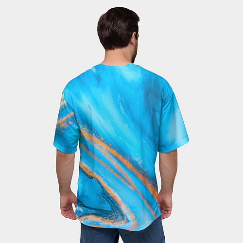 Мужская футболка оверсайз Краски / 3D-принт – фото 4
