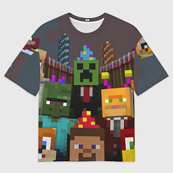 Футболка оверсайз мужская Minecraft - characters - video game, цвет: 3D-принт