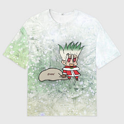 Футболка оверсайз мужская Доктор Стоун новогодний, цвет: 3D-принт