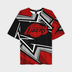 Мужская футболка оверсайз LA LAKERS RED